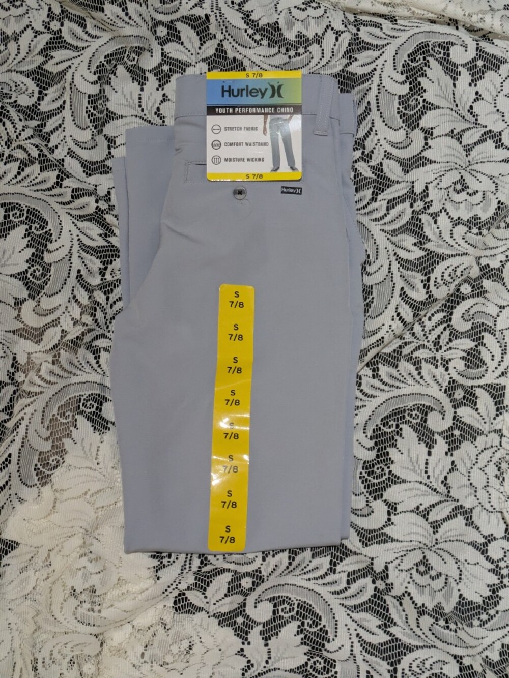 Boy's Light Gray Stretch Pants - Size S (7/8)